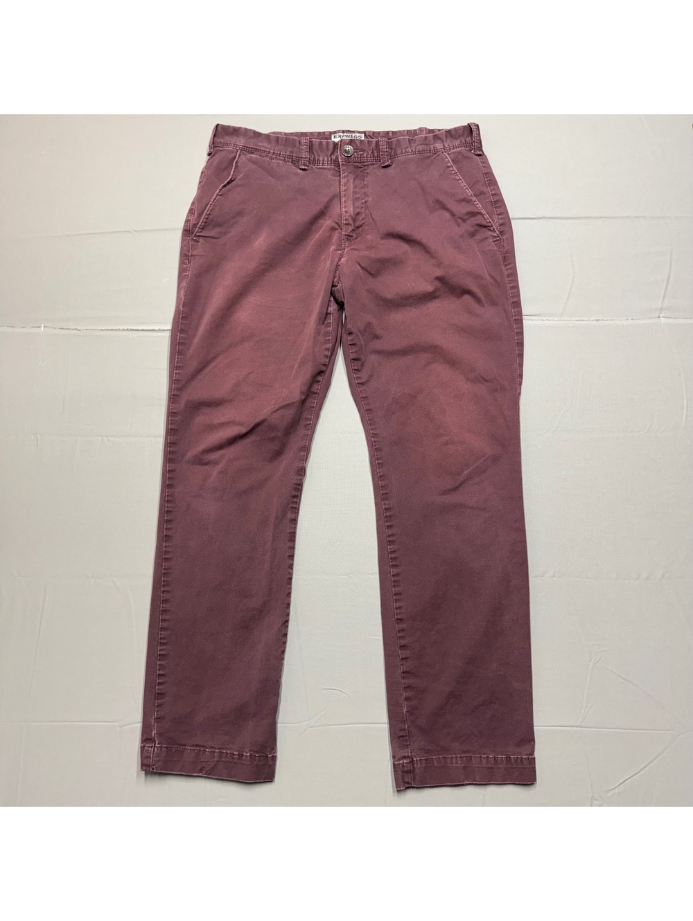 Express Mens Photographer Chino Pants 31x30 Burgundy Slim Fit Prep Gorpcore